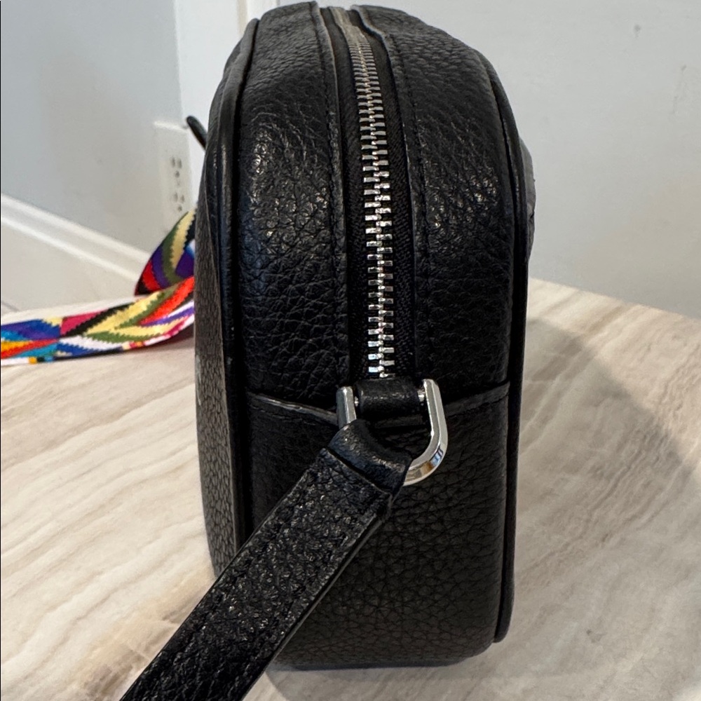 Kate Spade Bag Glitter On Mini Camera Black Pebbled Leather Crossbody - Picture 4 of 17